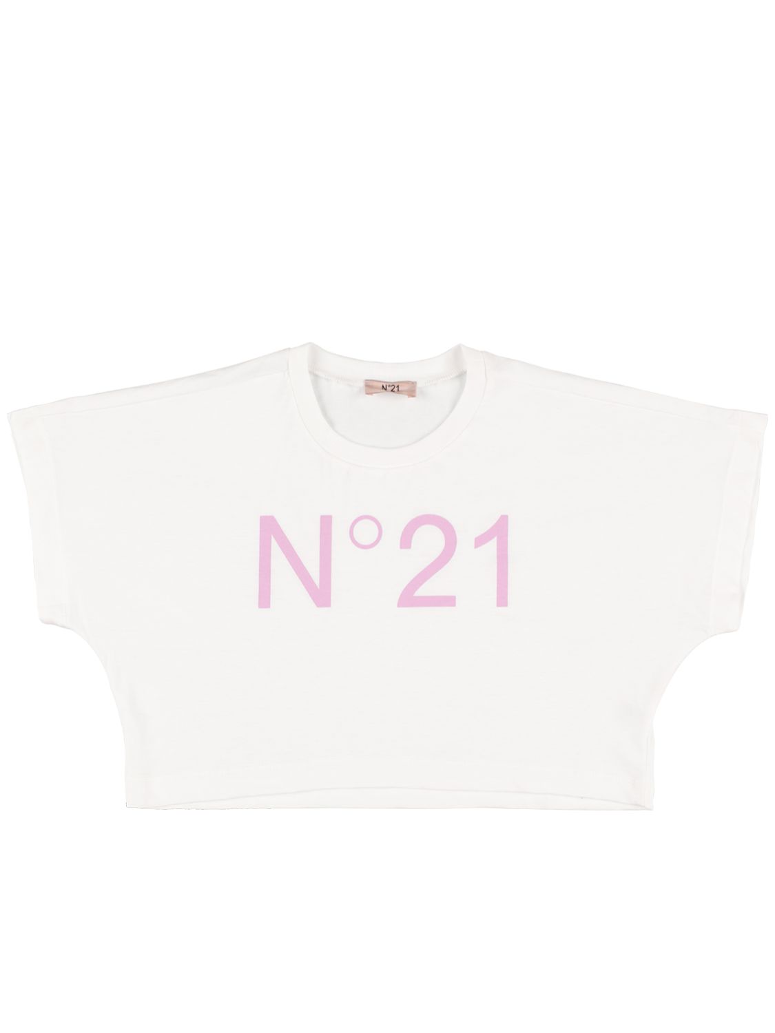 T-shirt Cropped In Jersey Con Logo - N°21 - Modalova