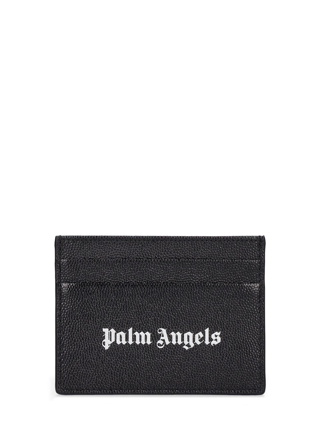 Porta Carte Di Credito In Pelle Con Logo - PALM ANGELS - Modalova