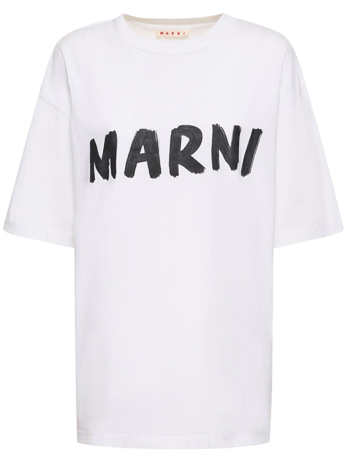 T-shirt In Jersey Di Cotone Con Logo - MARNI - Modalova