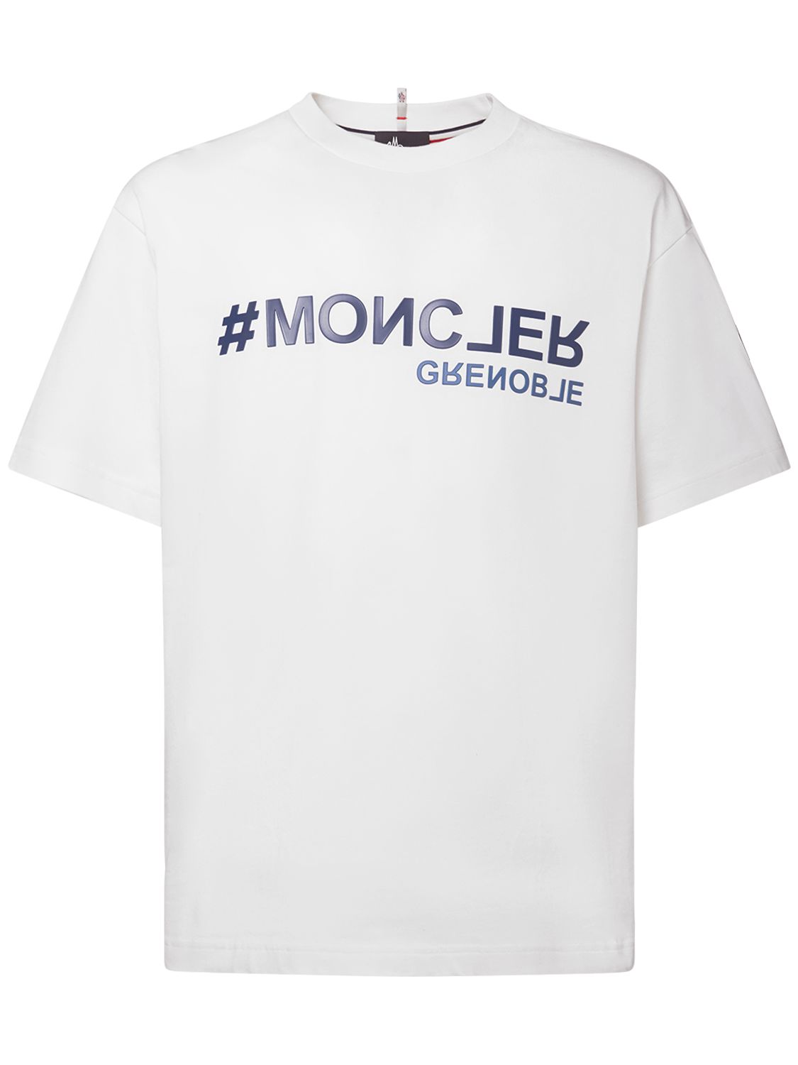 T-shirt In Jersey Di Cotone Con Logo - MONCLER GRENOBLE - Modalova