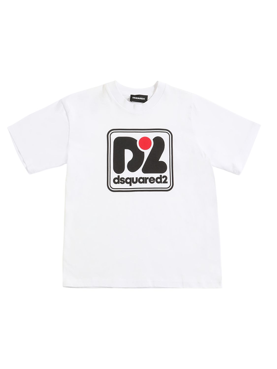 T-shirt In Jersey Di Cotone Stampato Con Logo - DSQUARED2 - Modalova