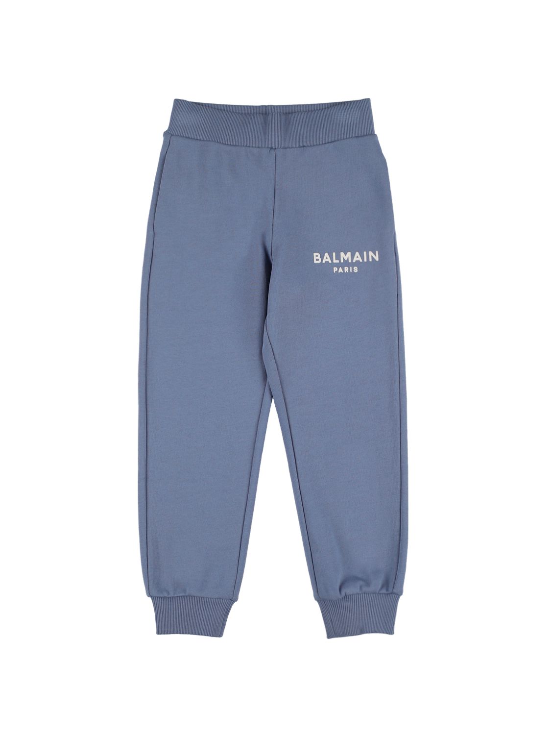 Pantaloni In Felpa Di Cotone Organico / Logo - BALMAIN - Modalova