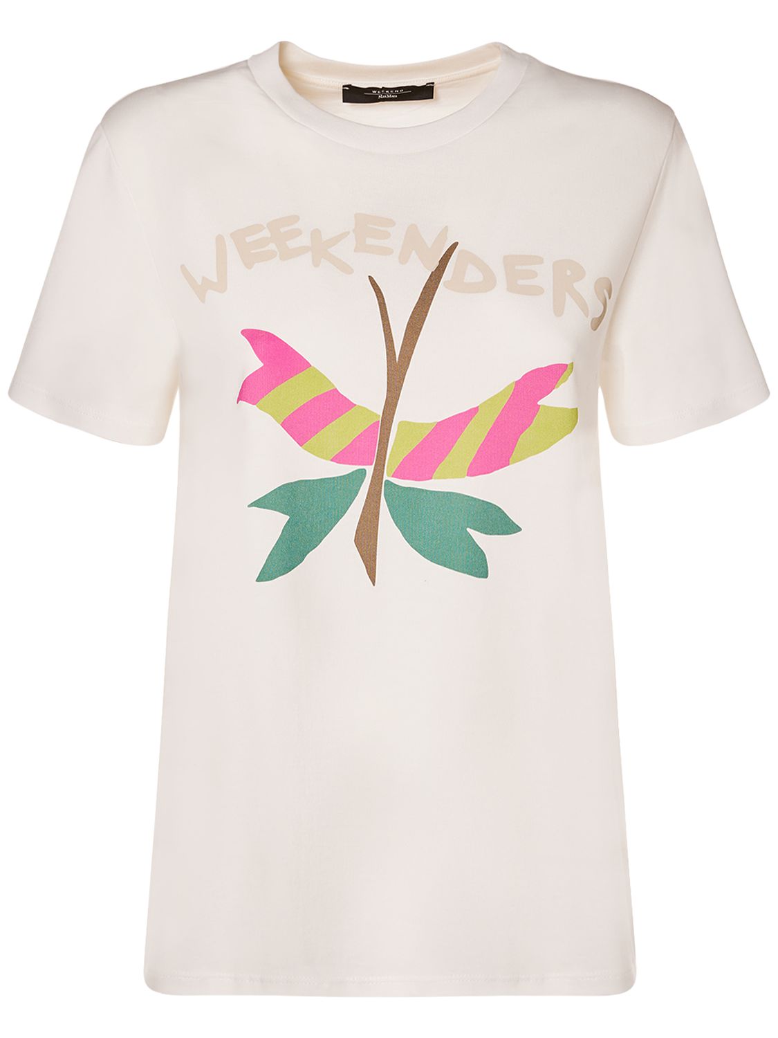 T-shirt Nervi In Jersey Di Cotone Con Stampa - WEEKEND MAX MARA - Modalova