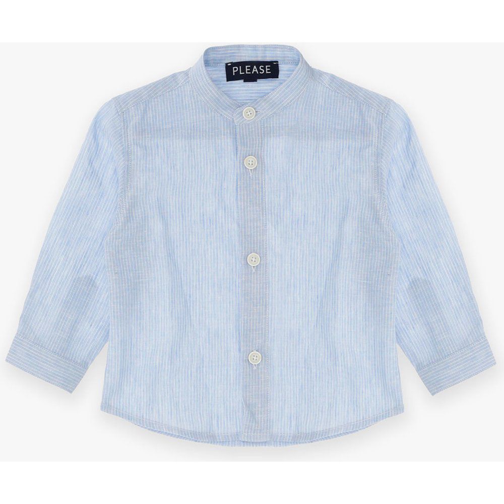 Camicia baby monocolour con colletto alla coreana - Please - Modalova