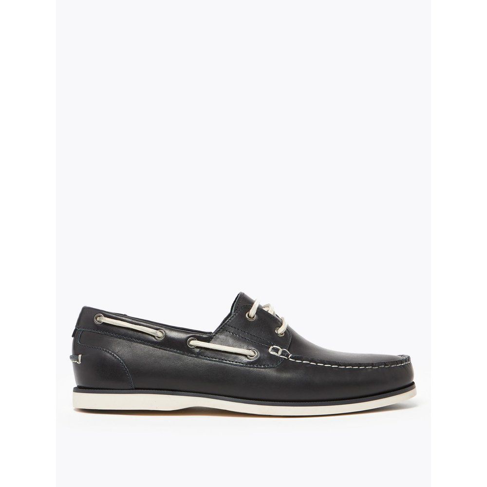 Leather Boat Shoes navy - Marks & Spencer - Modalova