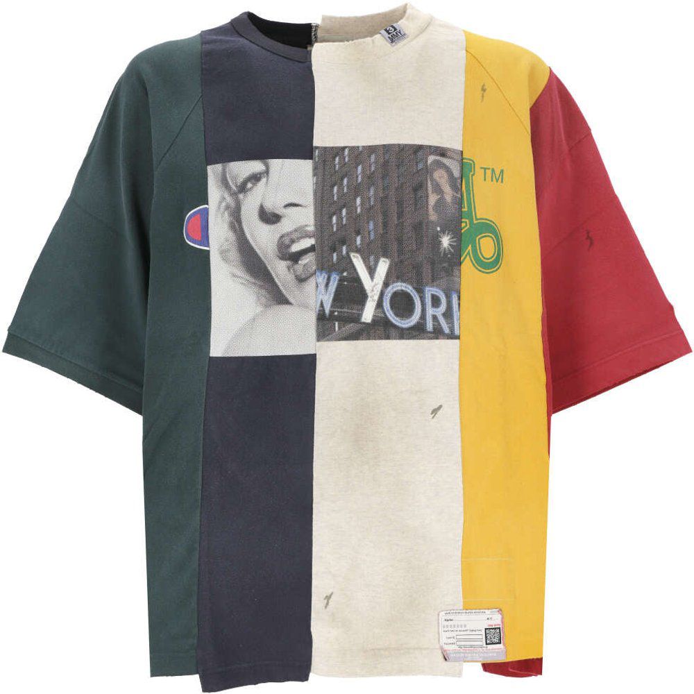 T-shirt in cotone con pannelli a blocchi di colore - MIHARA YASUHIRO - Modalova