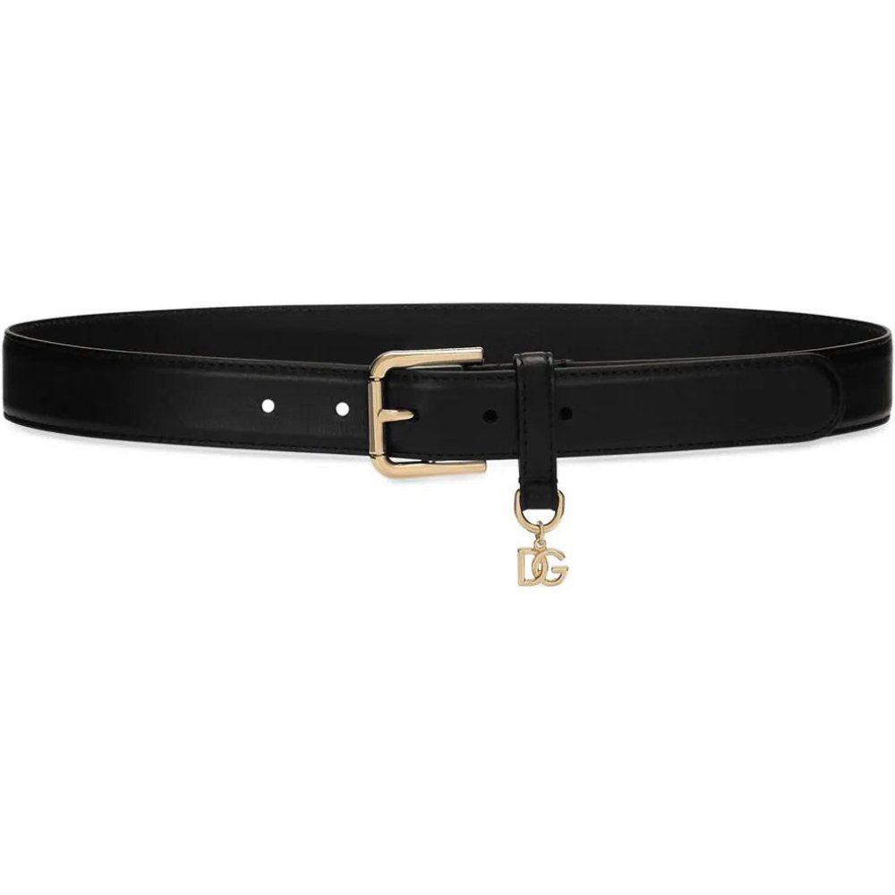 Cintura ciondolo con logo in pelle - Dolce & Gabbana - Modalova