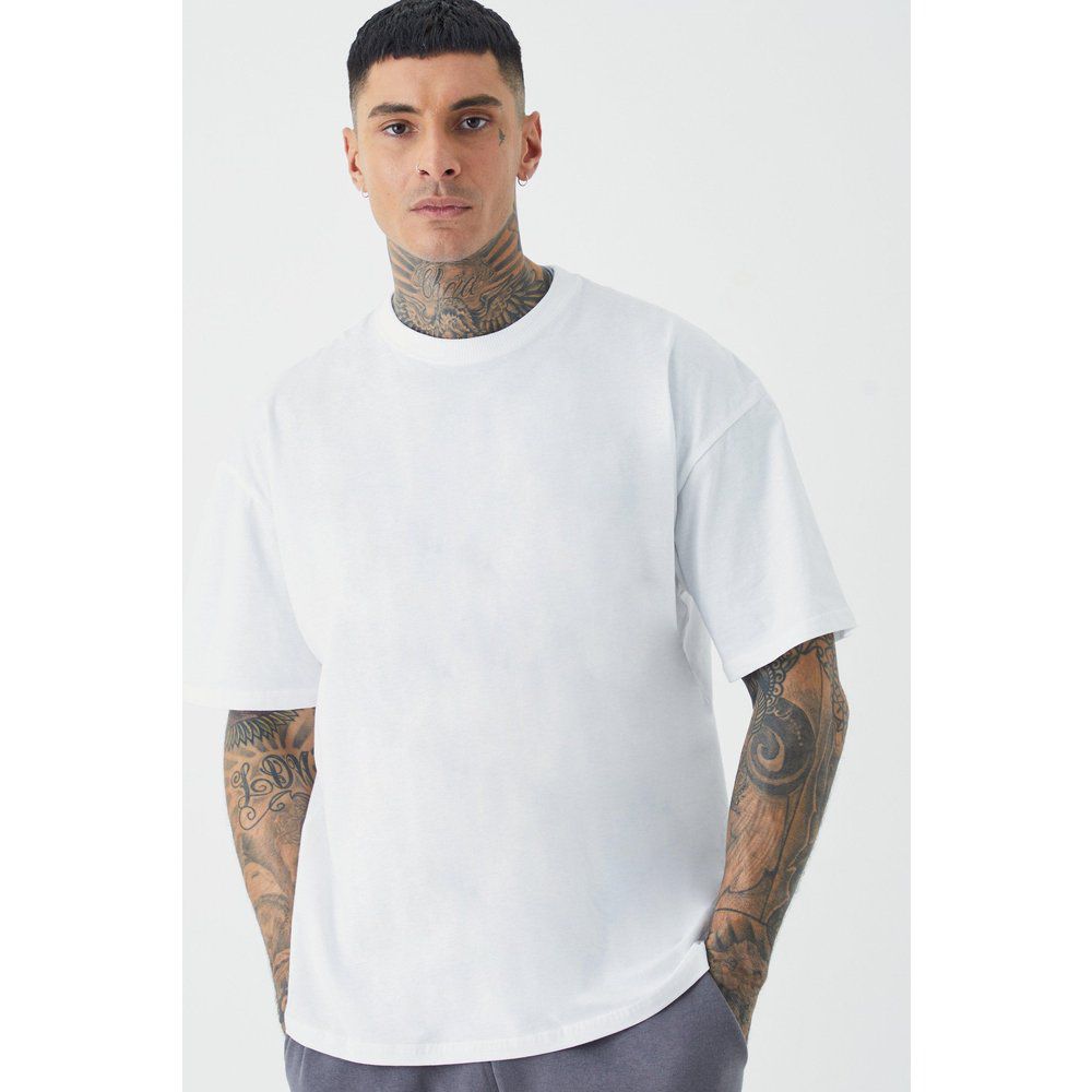 T-shirt Tall oversize, Bianco - boohoo - Modalova