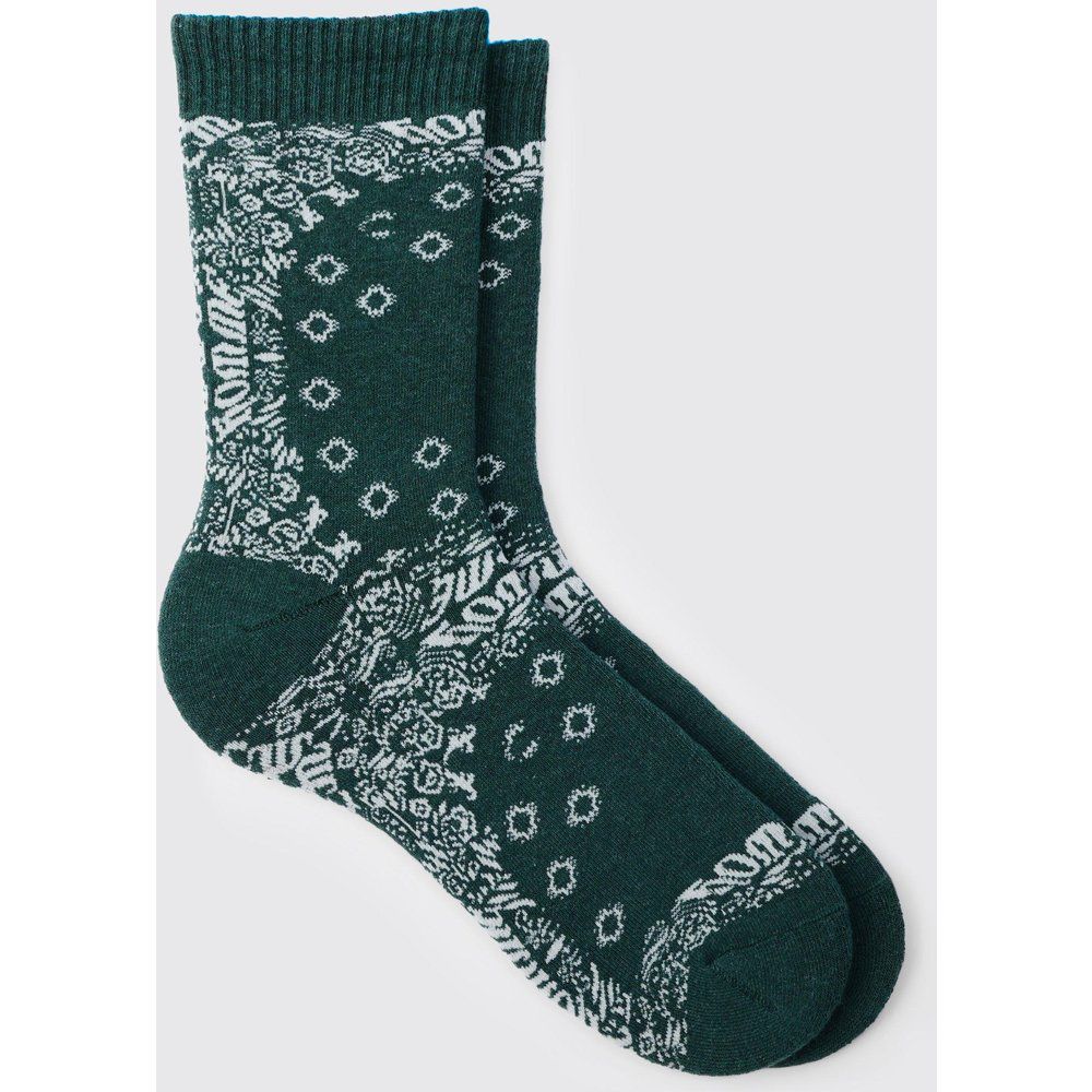 Bandana Print Socks, Verde - boohoo - Modalova