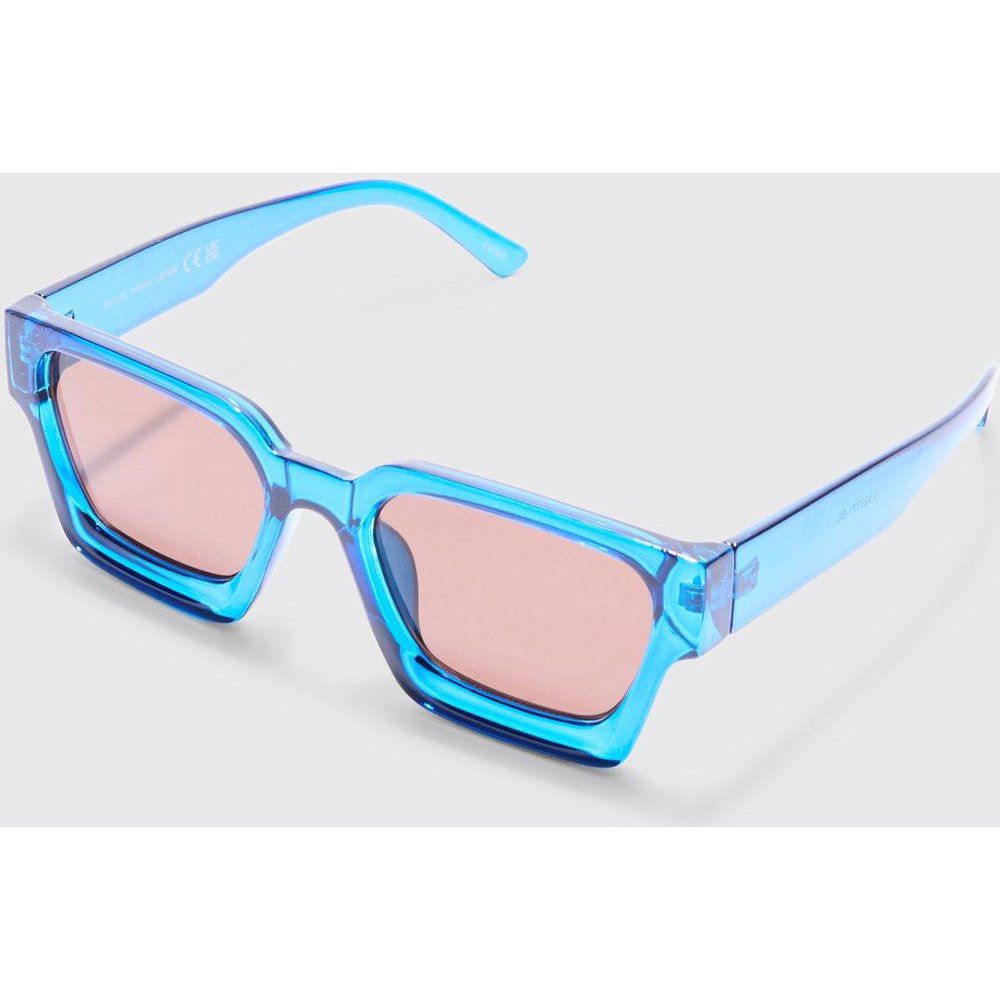 Plastic Retro Sunglasses In Blue - boohoo - Modalova