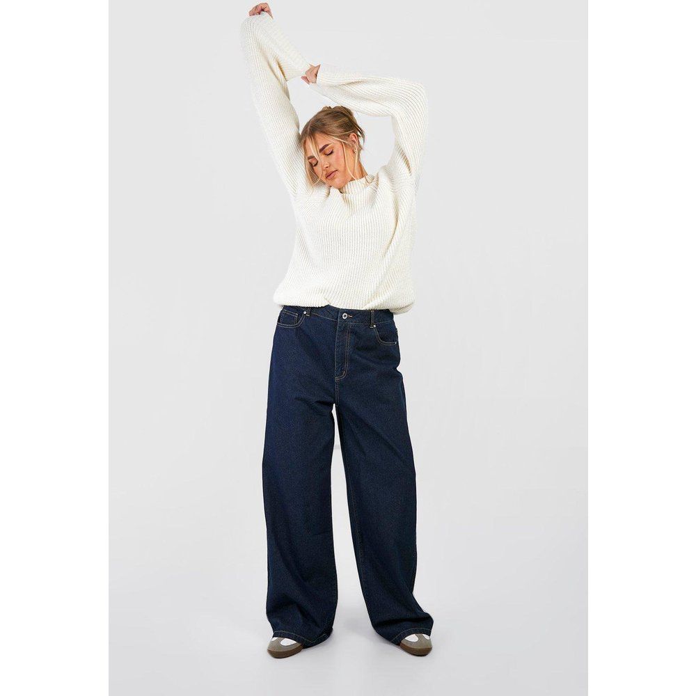 Jeans a gamba super ampia Plus Size Basics a vita alta - boohoo - Modalova