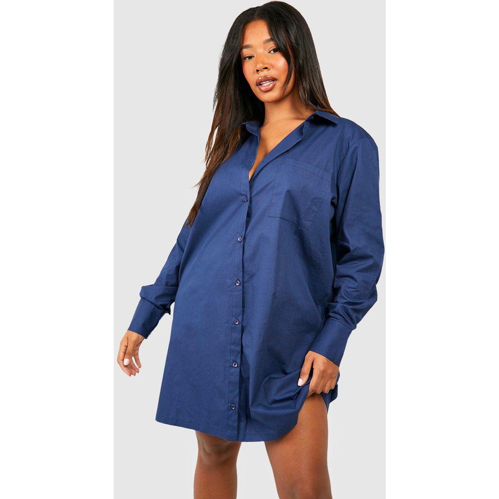Vestito camicia Plus Size oversize a righe - boohoo - Modalova