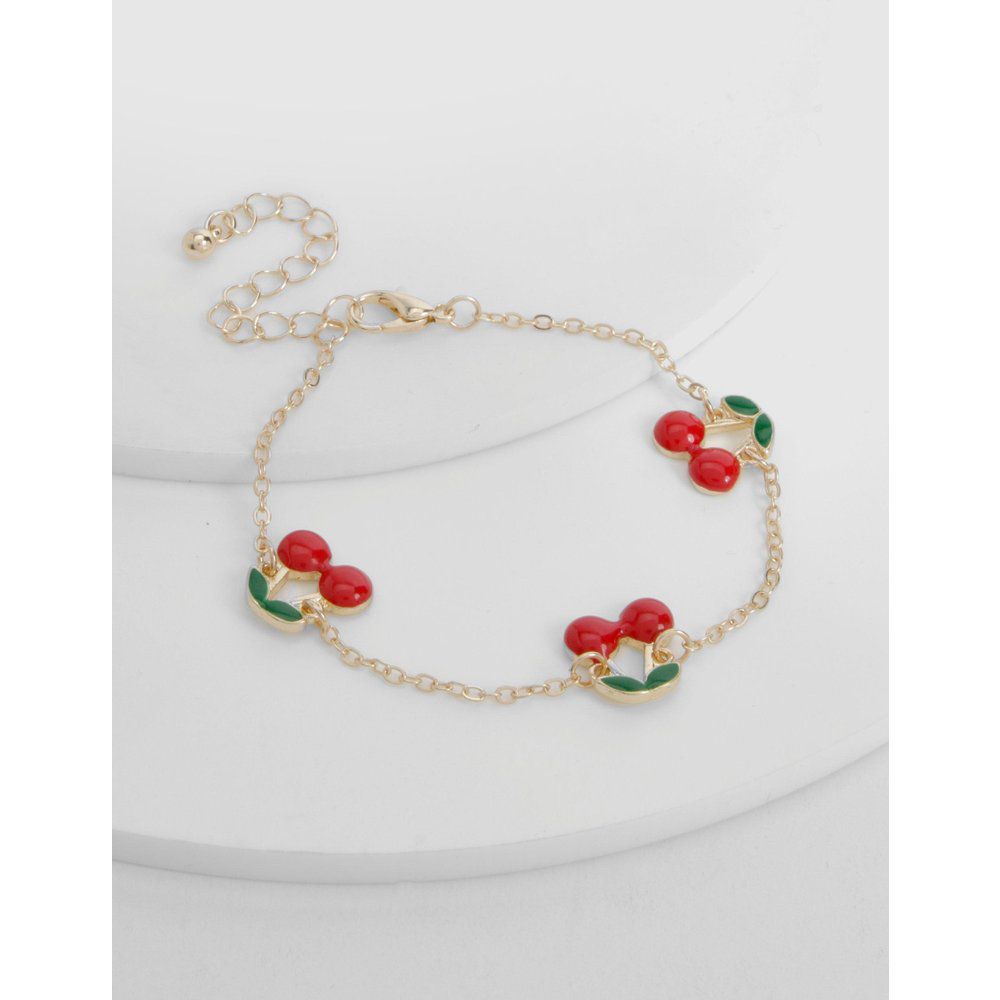 Scattered Cherry Chain Bracelet - boohoo - Modalova