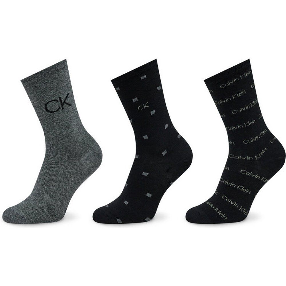 Set di 3 paia di calzini lunghi da donna - 701224118 Black Combo 001 - Calvin Klein - Modalova
