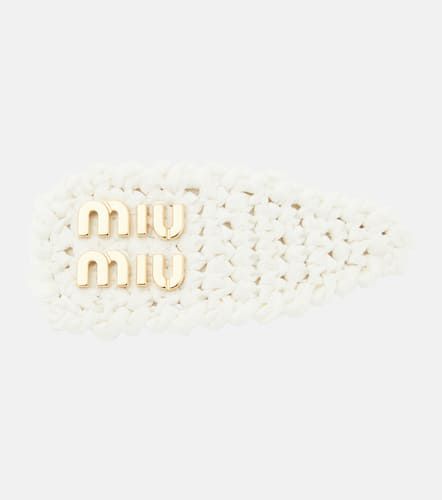 Fermacapelli in crochet con logo - Miu Miu - Modalova