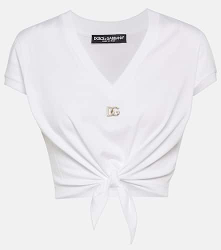 Top cropped in jersey di cotone - Dolce&Gabbana - Modalova