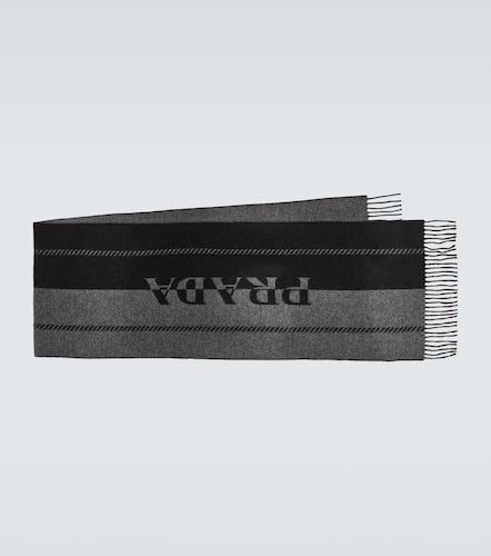Sciarpa in jacquard di lana con logo - Prada - Modalova