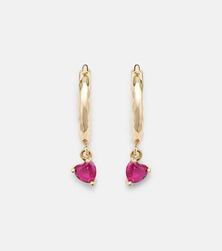 Charmed Micro Gabby 18kt gold hoop earrings with ruby - Octavia Elizabeth - Modalova