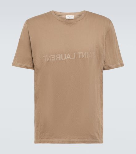 T-shirt in jersey di misto cotone - Saint Laurent - Modalova