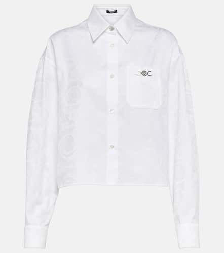 Camicia cropped Barocco in cotone - Versace - Modalova