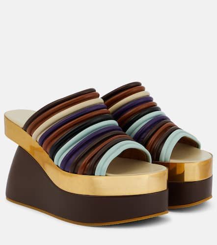 Mules in pelle con zeppa - Dries Van Noten - Modalova