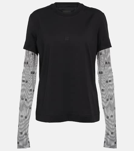 T-shirt in jersey di cotone 4G con tulle - Givenchy - Modalova