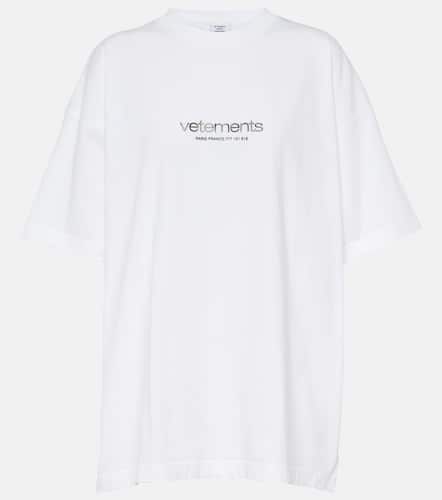 T-shirt in jersey di cotone con logo - Vetements - Modalova