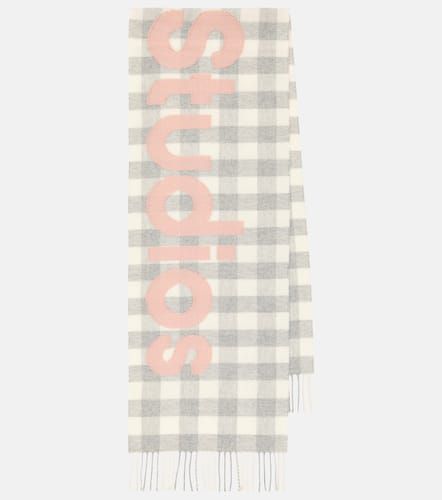Sciarpa in misto lana a quadri con logo - Acne Studios - Modalova