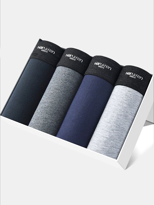 Multipacks Ropa interior transpirable de algodón liso para hombre Soft Calzoncillos bóxer elásticos acogedores con bolsa - Mensclo - Modalova