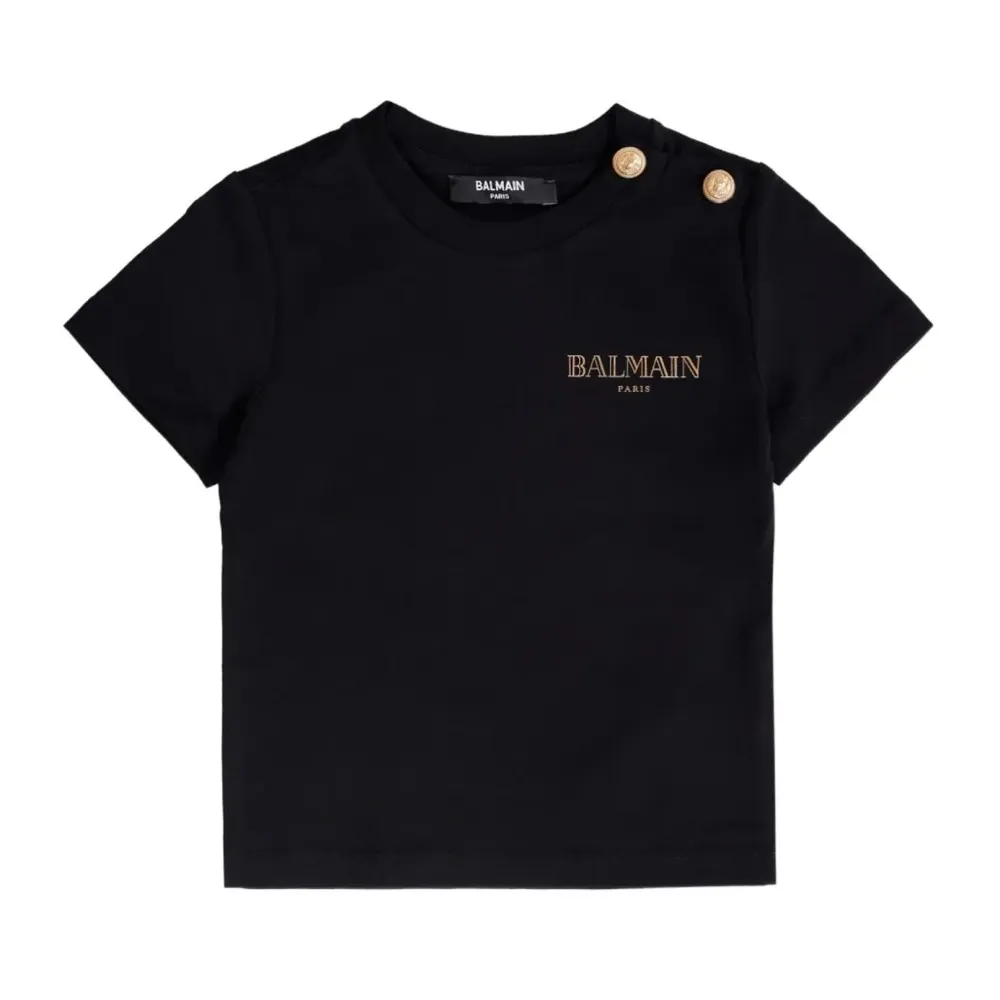 Black Logo Short Sleeve T-shirt - Balmain - Modalova