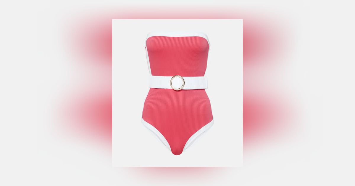 Whitney belted swimsuit in pink - Alexandra Miro