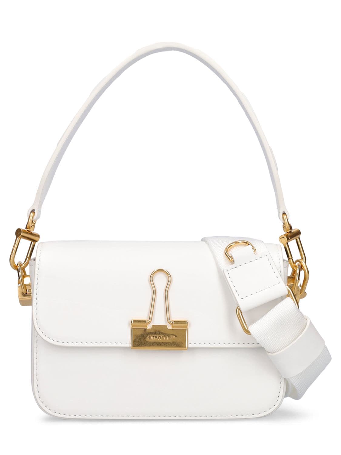 Off-White Women's Small Binder Clip Leather Top Handle Bag